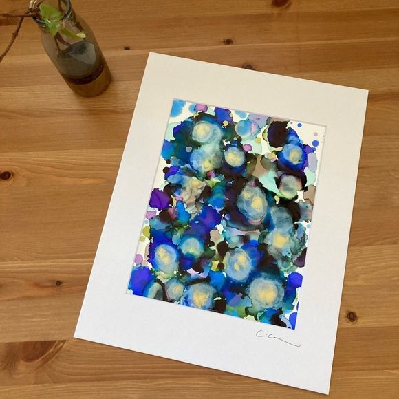 Artisan Other - New Original Signed Artwork Alcohol Ink on Paper